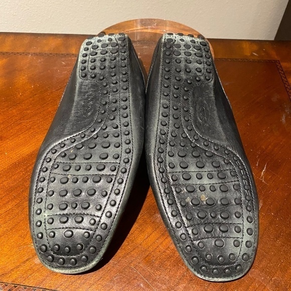 Tod’s Black Leather Flat Mules Size 10 SOLD AS IS - Picture 5 of 11